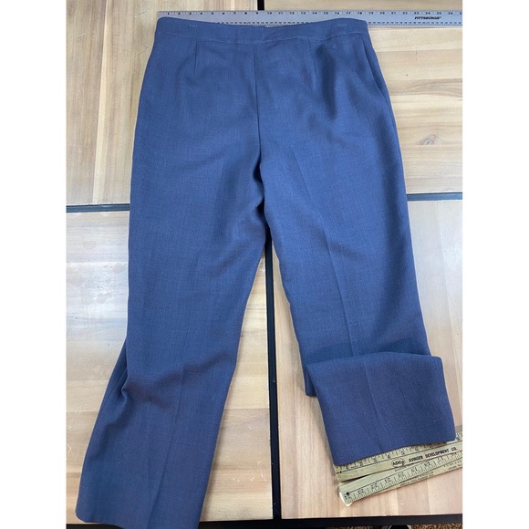 LAFAYETTE 148 NEW YORK Barrow 100% Wool Blend Dress Pants Women's Blue - Picture 6 of 7